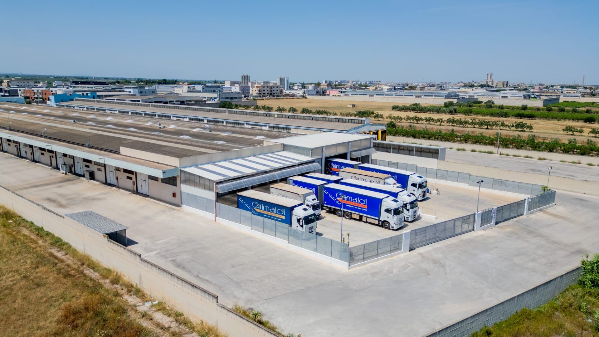 Vista aerea della sede operativa Grimaldi Autotrasporti a Barletta